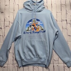 Walt Disney World Sweatshirt Hoodie‎ Adult Sz Large Baby Blue Graphic Mickey